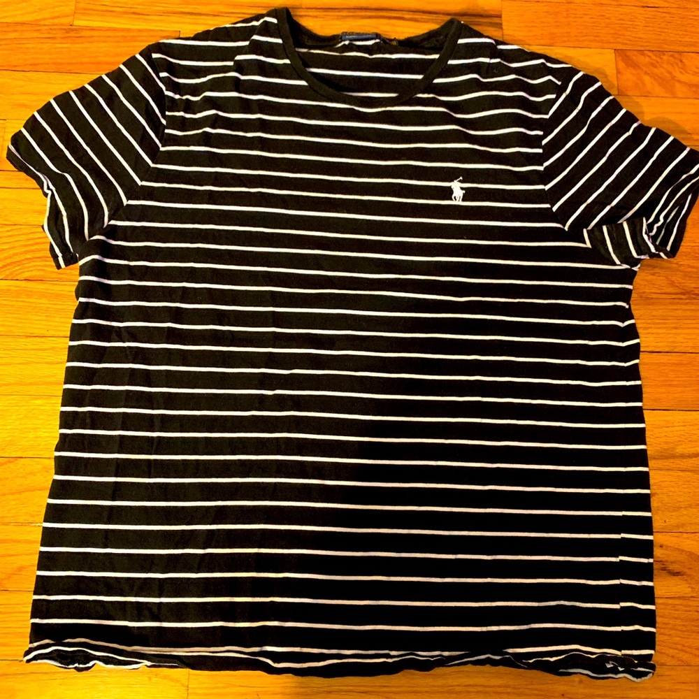 Polo Striped Custom Fit Short Sleeve Top Sz XL